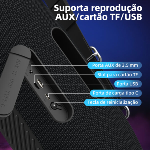 Caixa de som EZRA D09 - Bluetooth a prova de água IPX6 - Image 8